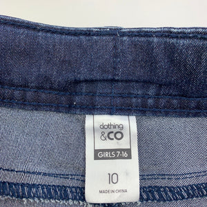 Girls Clothing & Co, cropped lightweight stretch denim jeans, adjustable, Inside leg: 53cm, GUC, size 10,  
