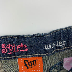 Girls Fun Spirit, wide leg, stretch denim pants, adjustable, Inside leg: 52cm, NEW, size 6,  