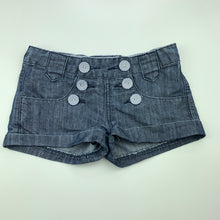 Load image into Gallery viewer, Girls Pumpkin Patch, blue denim shorts, adjustable, FUC, size 6,  