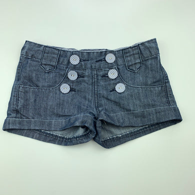 Girls Pumpkin Patch, blue denim shorts, adjustable, FUC, size 6,  