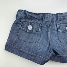 Load image into Gallery viewer, Girls Pumpkin Patch, blue denim shorts, adjustable, FUC, size 6,  