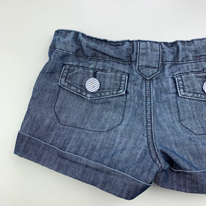 Girls Pumpkin Patch, blue denim shorts, adjustable, FUC, size 6,  