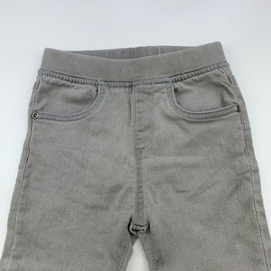Girls 1964 Denim Co, grey stretch denim leggings / jeggings, elasticated, Inside leg: 46.5cm, GUC, size 6,  