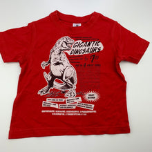 Load image into Gallery viewer, Boys H&amp;T, red cotton t-shirt / top, dinosaur, GUC, size 1,  