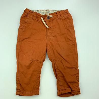 Boys H&M, cotton lined casual pants, adjustable, EUC, size 00,  