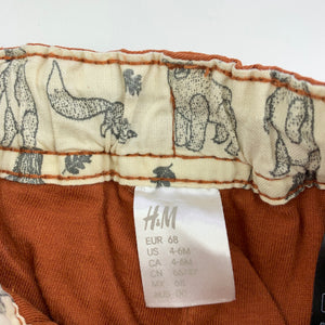 Boys H&M, cotton lined casual pants, adjustable, EUC, size 00,  