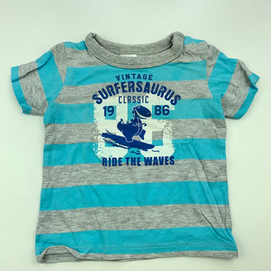 Boys Target, striped t-shirt / top, dinosaur, GUC, size 00,  