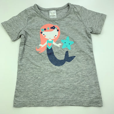Girls Tiny Little Wonders, grey t-shirt / top, mermaid, GUC, size 1,  