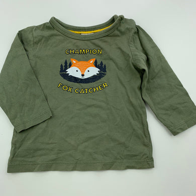 Boys Target, khaki cotton long sleeve top, GUC, size 00,  