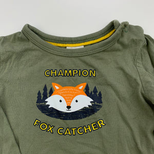 Boys Target, khaki cotton long sleeve top, GUC, size 00,  