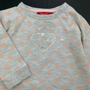 Girls Sprout, fleece lined sweater, jumper, diamond, EUC, size 0,  