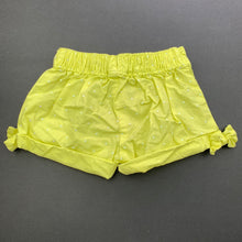 Load image into Gallery viewer, Girls Dymples, bright lightweight cotton shorts, elasticated, GUC, size 000,  