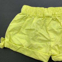 Load image into Gallery viewer, Girls Dymples, bright lightweight cotton shorts, elasticated, GUC, size 000,  
