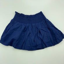 Load image into Gallery viewer, Girls H&amp;T, navy lined cotton skirt, elasticated, GUC, size 1,  
