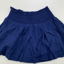 Load image into Gallery viewer, Girls H&amp;T, navy lined cotton skirt, elasticated, GUC, size 1,  
