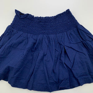 Girls H&T, navy lined cotton skirt, elasticated, GUC, size 1,  