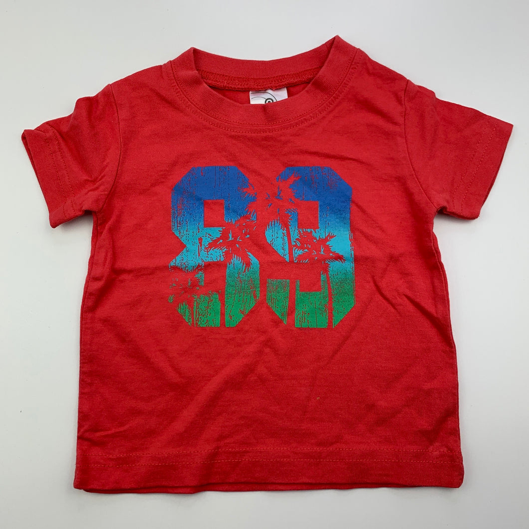 Boys Target, red cotton t-shirt / top, GUC, size 000,  