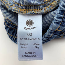 Load image into Gallery viewer, Boys Dymples, blue denim shorts, elasticated, EUC, size 00,  