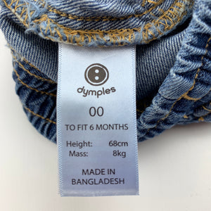 Boys Dymples, blue denim shorts, elasticated, EUC, size 00,  