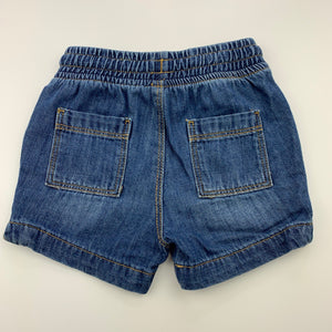 Boys Dymples, blue denim shorts, elasticated, EUC, size 00,  