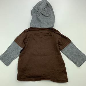 Boys Carters, cotton long sleeve hooded t-shirt, FUC, size 0,  