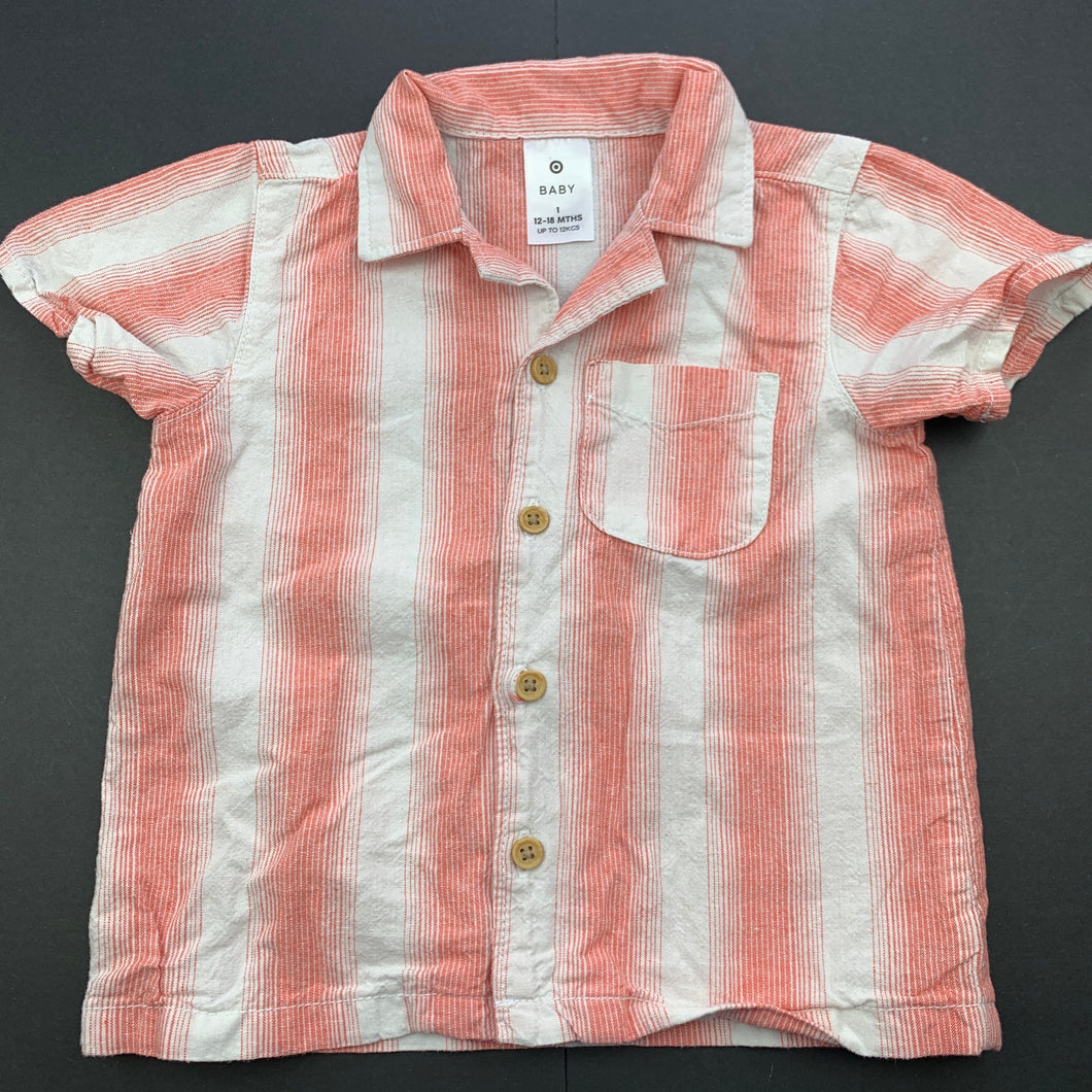 Boys Target, cotton / linen short sleeve shirt, GUC, size 1,  