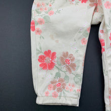Load image into Gallery viewer, Girls Target, floral stretch cotton pants, adjustable, mark front right leg, FUC, size 00,  