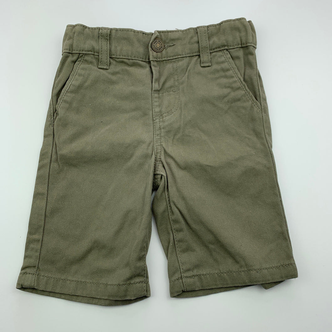 Boys Denim Co, khaki cotton shorts, adjustable, FUC, size 1,  