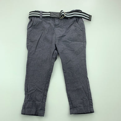 Boys Dymples, grey cotton pants, adjustable, Inside leg: 25.5cm, EUC, size 0,  