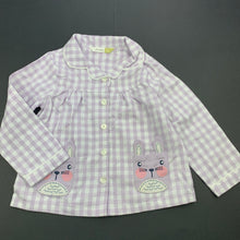 Load image into Gallery viewer, Girls John Lewis, checked cotton pyjama shirt / top, EUC, size 1,  