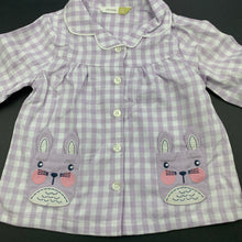 Load image into Gallery viewer, Girls John Lewis, checked cotton pyjama shirt / top, EUC, size 1,  