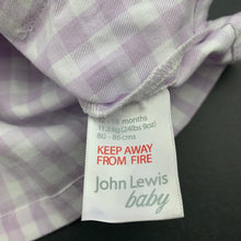 Load image into Gallery viewer, Girls John Lewis, checked cotton pyjama shirt / top, EUC, size 1,  