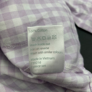 Girls John Lewis, checked cotton pyjama shirt / top, EUC, size 1,  