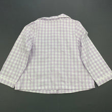 Load image into Gallery viewer, Girls John Lewis, checked cotton pyjama shirt / top, EUC, size 1,  