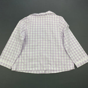 Girls John Lewis, checked cotton pyjama shirt / top, EUC, size 1,  