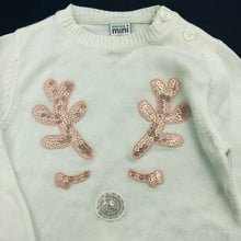 Load image into Gallery viewer, Girls Waitrose, lightweight knitted cotton Christmas sweater / jumper, FUC, size 1,  