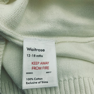 Girls Waitrose, lightweight knitted cotton Christmas sweater / jumper, FUC, size 1,  