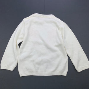 Girls Waitrose, lightweight knitted cotton Christmas sweater / jumper, FUC, size 1,  