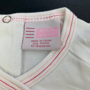 Girls Milk Pond, white stretchy romper, GUC, size 000,  