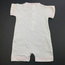 Load image into Gallery viewer, Girls Milk Pond, white stretchy romper, GUC, size 000,  