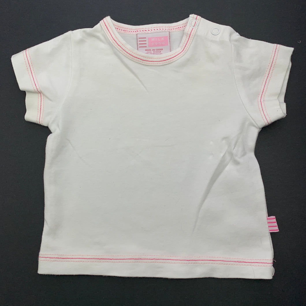 Girls Milk Pond, white stretchy t-shirt / top, FUC, size 000,  