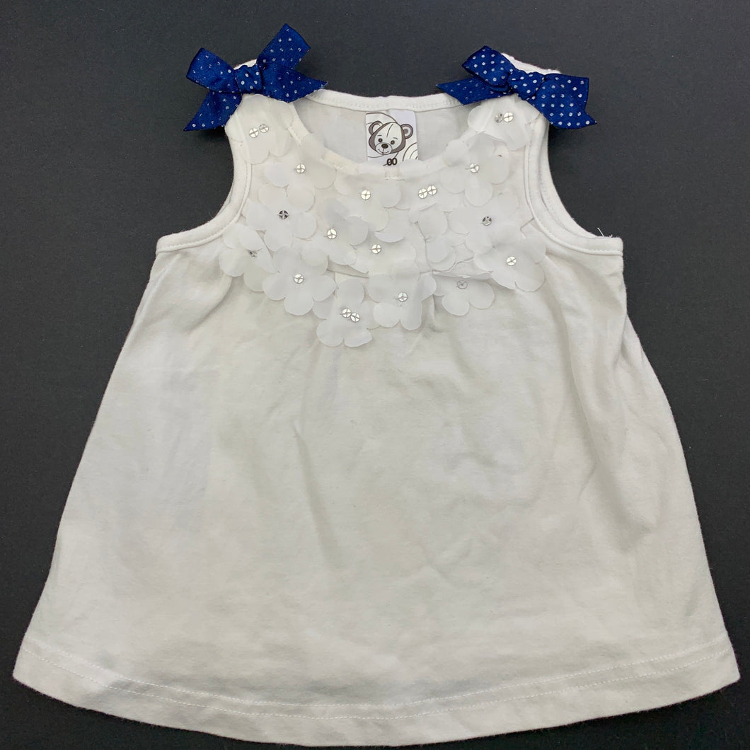 Girls Target, white stretchy tank top, light marks, FUC, size 000,  