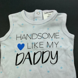 Boys Baby Baby, cotton singlet / tank top, daddy, GUC, size 0000,  