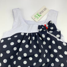 Load image into Gallery viewer, Girls Spunky Kids, navy &amp; white lightweight bubble dress, NEW, size 2, L: 44cm