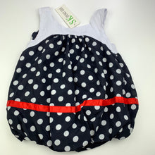 Load image into Gallery viewer, Girls Spunky Kids, navy &amp; white lightweight bubble dress, NEW, size 2, L: 44cm