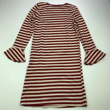 Load image into Gallery viewer, Girls Berry Berry, striped stretchy casual dress, armpit to armpit: 31cm, GUC, size 7-8, L: 66cm