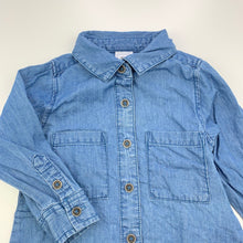 Load image into Gallery viewer, Girls Kids &amp; Co, chambray cotton long sleeve shirt, GUC, size 1,  
