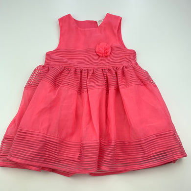 Girls H&M, cotton lined pink party dress, small mark on front, FUC, size 1, L: 43cm