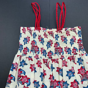 Girls Gumboots, lightweight floral summer dress, FUC, size 7, L: 68cm