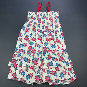 Girls Gumboots, lightweight floral summer dress, FUC, size 7, L: 68cm